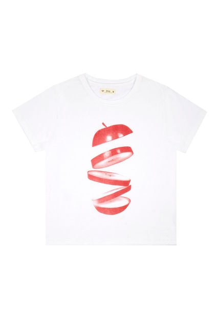 Camiseta Blanca Con Estampado Frontal Para Mujer