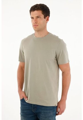 Camiseta Regular Fit Cuello Redondo Verde Para Hombre