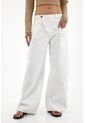 Tennis Jean Wide Leg Con Bolsillos Asimétricos Blanco Para Mujer de Tennis