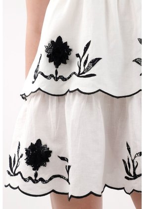 Tennis Vestido Corto Con Boleros Crudo Con Detalle Fruncido Para Mujer Con Acabado Suave