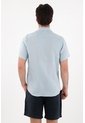 Tennis Camisa Tipo Bowling En Lino Azul Para Hombre de Tennis