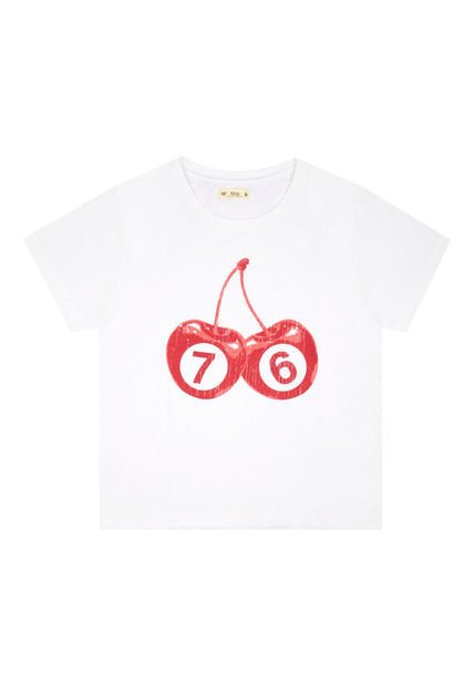 Camiseta Básica Blanca Con Estampado Para Mujer