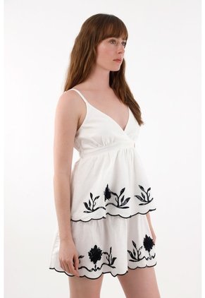 Tennis Vestido Corto Con Boleros Crudo Con Detalle Fruncido Para Mujer Con Acabado Suave