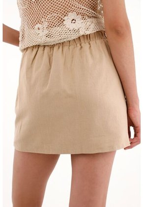 Falda Corta Crudo En Apariencia Lino Para Mujer