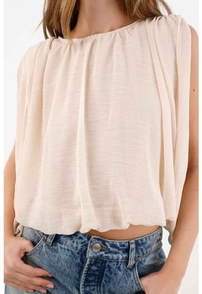 Tennis Camisa En Tela Liviana Y Vaporosa Crudo Con Diseño Limpio Para Mujer