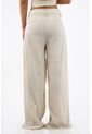 Tennis Pantalón Para Mujer De Poliéster Beige Wide Leg Con Textura Arrugada de Tennis