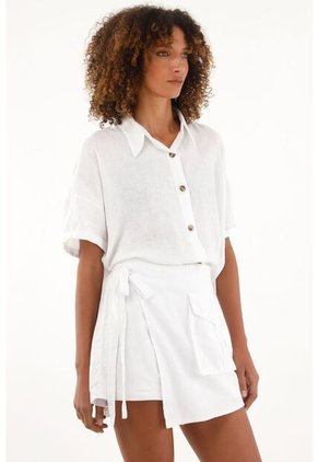 Tennis Falda Short Blanca De Apariencia Lino Para Mujer