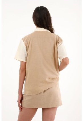 Tennis Camisa Tipo Bowling Con Bordado De Palmeras Para Mujer