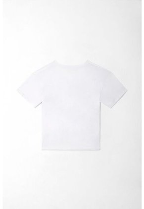 Tennis Camiseta Para Mujer De Algodón Blanca De Fit Relajado Con Escote En V