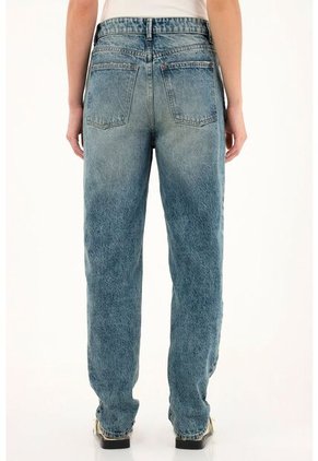 Tennis Jean Mom Tiro Alto Con Rotos Para Mujer