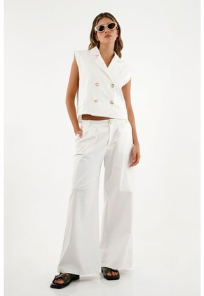 Tennis Chaleco Blanco Tipo Sastre Para Mujer
