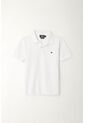 Polo Cuello Tejido Blanca Para Niño de Tennis