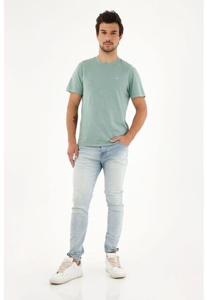 Tennis Jean Super Skinny Tiro Medio Claro Para Hombre