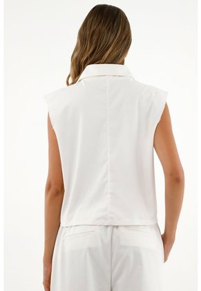 Tennis Chaleco Blanco Tipo Sastre Para Mujer
