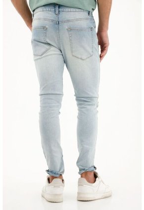 Tennis Jean Super Skinny Tiro Medio Claro Para Hombre