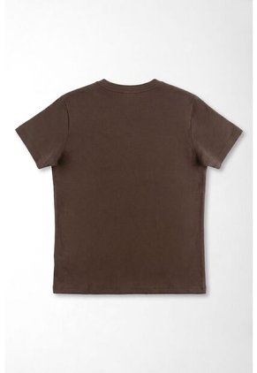 Tennis Camiseta Corte Recto Con Mini Grafico En Algodón Marrón Chocolate Para Mujer