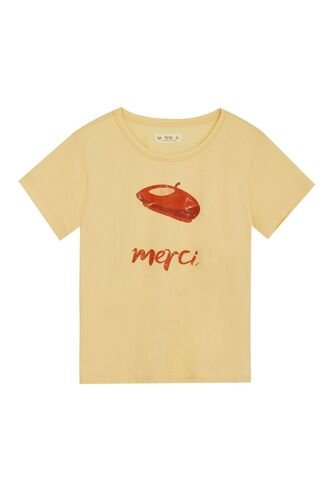 Tennis Camiseta Amarilla Manga Corta Para Mujer Tennis