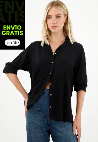 Tennis Camisa Manga Larga Negra Para Mujer Tennis