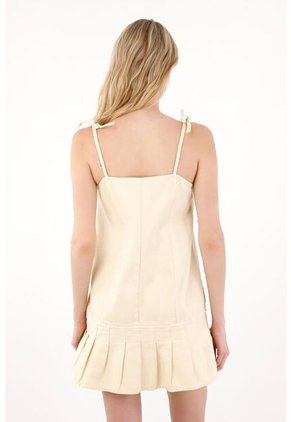 Tennis Vestido Corto En Denim Crudo Para Mujer