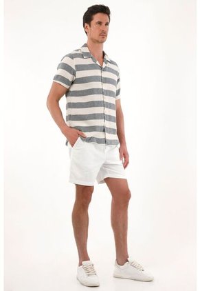 Tennis Camisa Tipo Bowling A Rayas Para Hombre