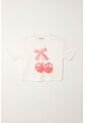 Camiseta Básica Con Estampado De Cerezas Crudo Para Niña de Tennis