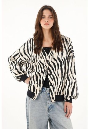 Tennis Buzo Con Estampado Animal Print De Botones Para Mujer