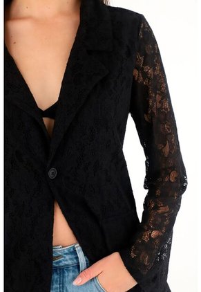 Tennis Blazer Negro En Encaje Para Mujer