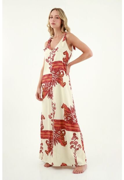 Vestido De Tiras Estampado Para Mujer