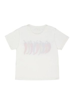 Camiseta Cruda Con Estampado De Chiles Para Mujer