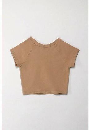 Tennis Camiseta Crop Con Escote En V Crudo Para Mujer