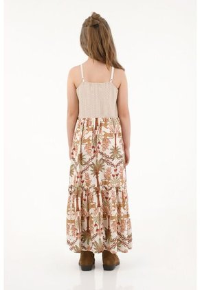 Vestido Largo Estampado Para Niña