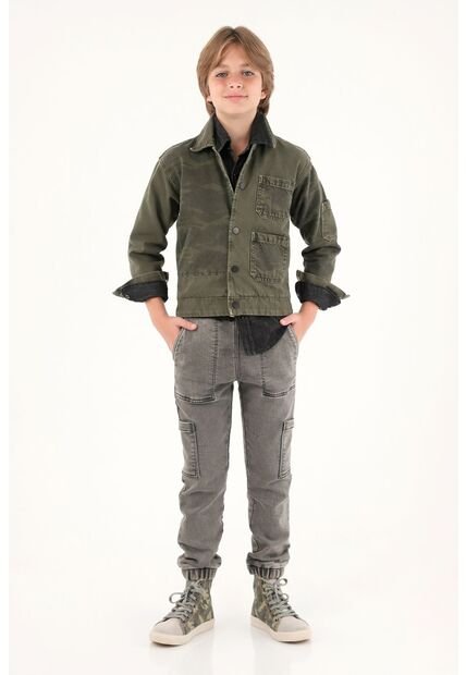 Jean Estilo Jogger Con Pretina Elástica Negro Para Niño