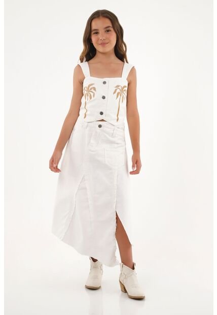 Falda Larga Crudo Para Niña