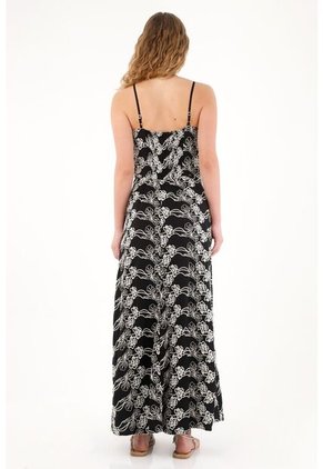 Tennis Vestido Largo Estampado Con Escote Recto Para Mujer