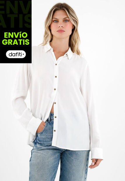 Tennis Camisa Manga Larga Blanca Para Mujer