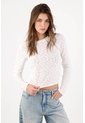 Tennis Camiseta Slim Con Textura Floral Translúcida De Poliéster Blanco Para Mujer de Tennis