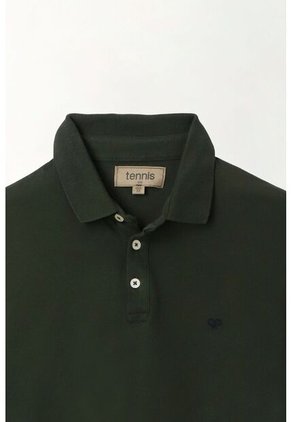 Tennis Polo Verde Cuello Tejido Para Hombre