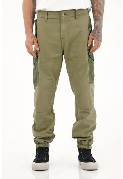 Tennis Pantalón Con Parches Y Bota Enresortada Verde Para Hombre