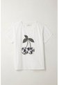 Tennis Camiseta Con Estampado Localizado Blanca Con Detalle Fruncido Para Mujer de Tennis