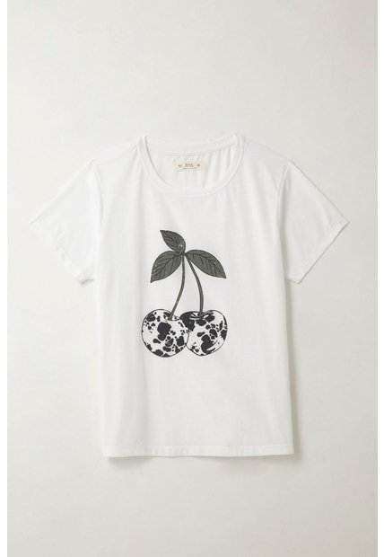 Tennis Camiseta Con Estampado Localizado Blanca Con Detalle Fruncido Para Mujer