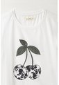 Tennis Camiseta Con Estampado Localizado Blanca Con Detalle Fruncido Para Mujer de Tennis