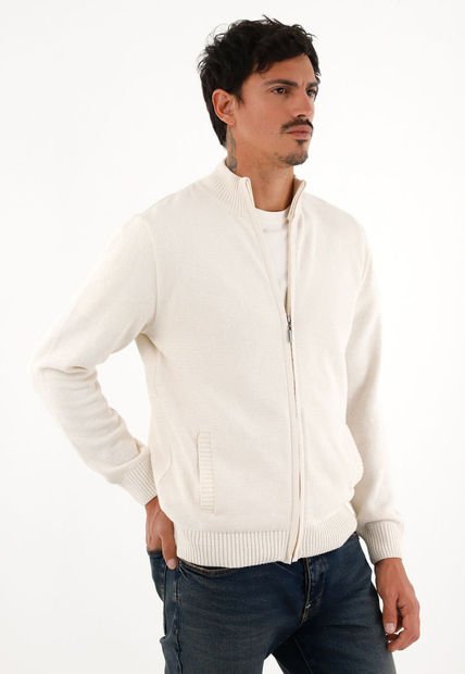 Buzo Crudo Tejido De Cuello Alto Para Hombre