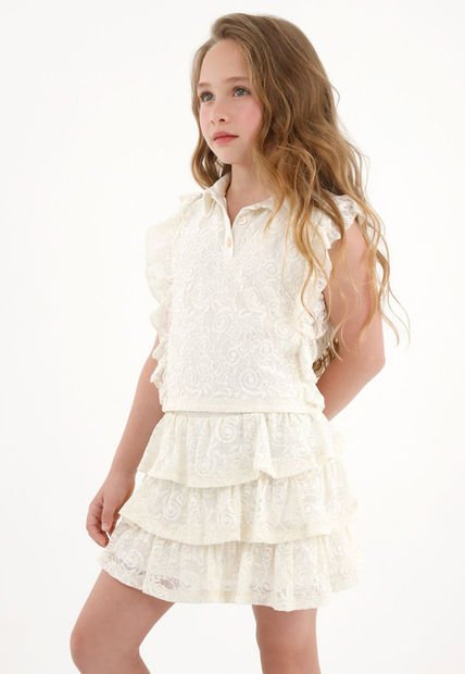 Camiseta Tela Bordada Curdo Para Niña