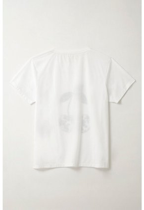 Tennis Camiseta Con Estampado Localizado Blanca Con Detalle Fruncido Para Mujer