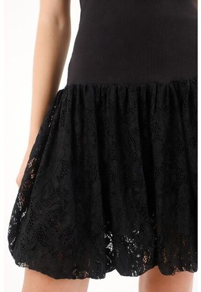 Tennis Vestido Corto Strapless Negro Para Mujer