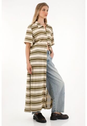 Cover Up Largo De Diseño A Rayas Para Mujer Tennis