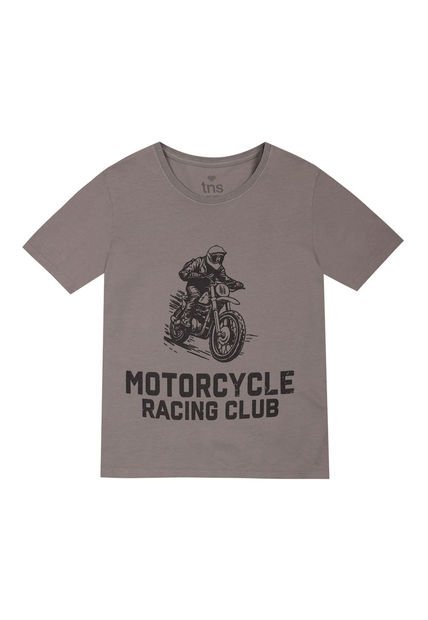 Camiseta Gris Con Estampado Frontal Para Niño
