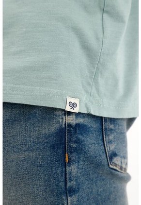 Tennis Camiseta En Tela Jersey Verde Para Hombre