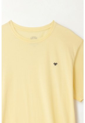 Tennis Camiseta Amarilla Manga Corta Para Hombre