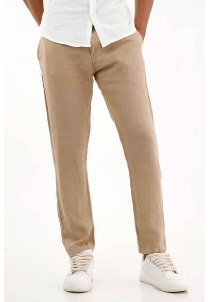 Tennis Pantalón Tipo Chino Crudo En Lino 100% Para Hombre